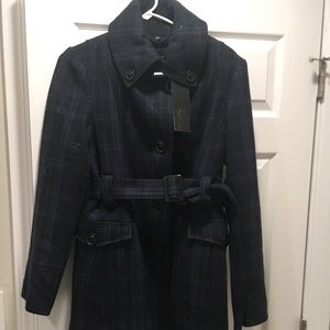 Steve Madden plaid peacoat size large